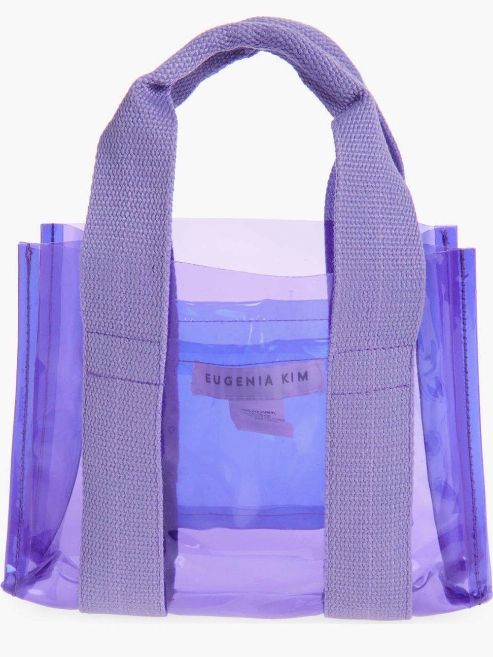 Eugenia Kim Purple Transparent Tote with Woven Handles